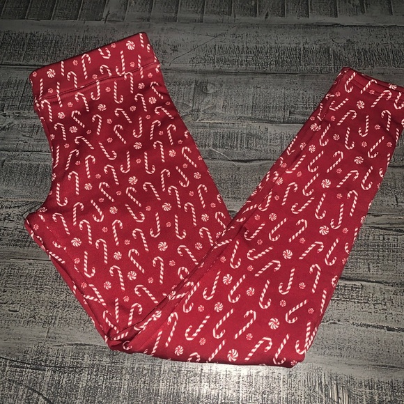 Medium Candy Cane Print Leggings, NWOT - Picture 1 of 2